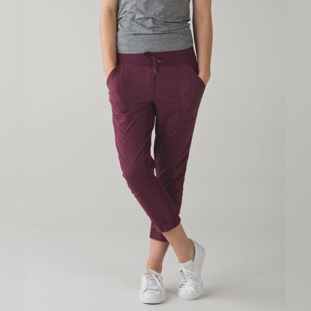 NWOT Lululemon Street to Studio Pant Burgundy size 2 casual loungewear yoga pant